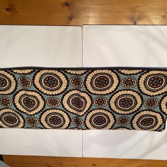 Pillow Cover with velvet trim and zipper. 35” width 13” depth. Custom made - Picture 2 of 5